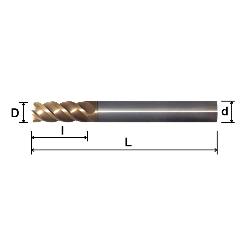 SLE4／MLE4／LLE4 (Long Shank,Regular Length),4 Flutes-SLE4 / MLE4 / LLE4